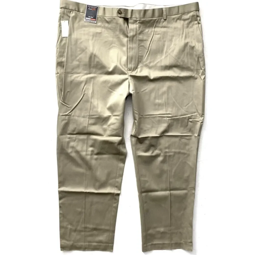 Roundtree Yorke Pants Travel Smart Twill Flat Front Nwt 54 x 32